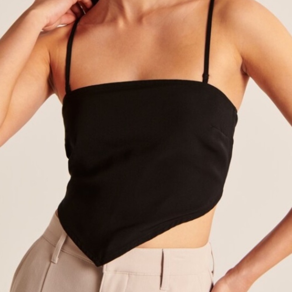 Abercrombie Strapless Scarf Top in Black